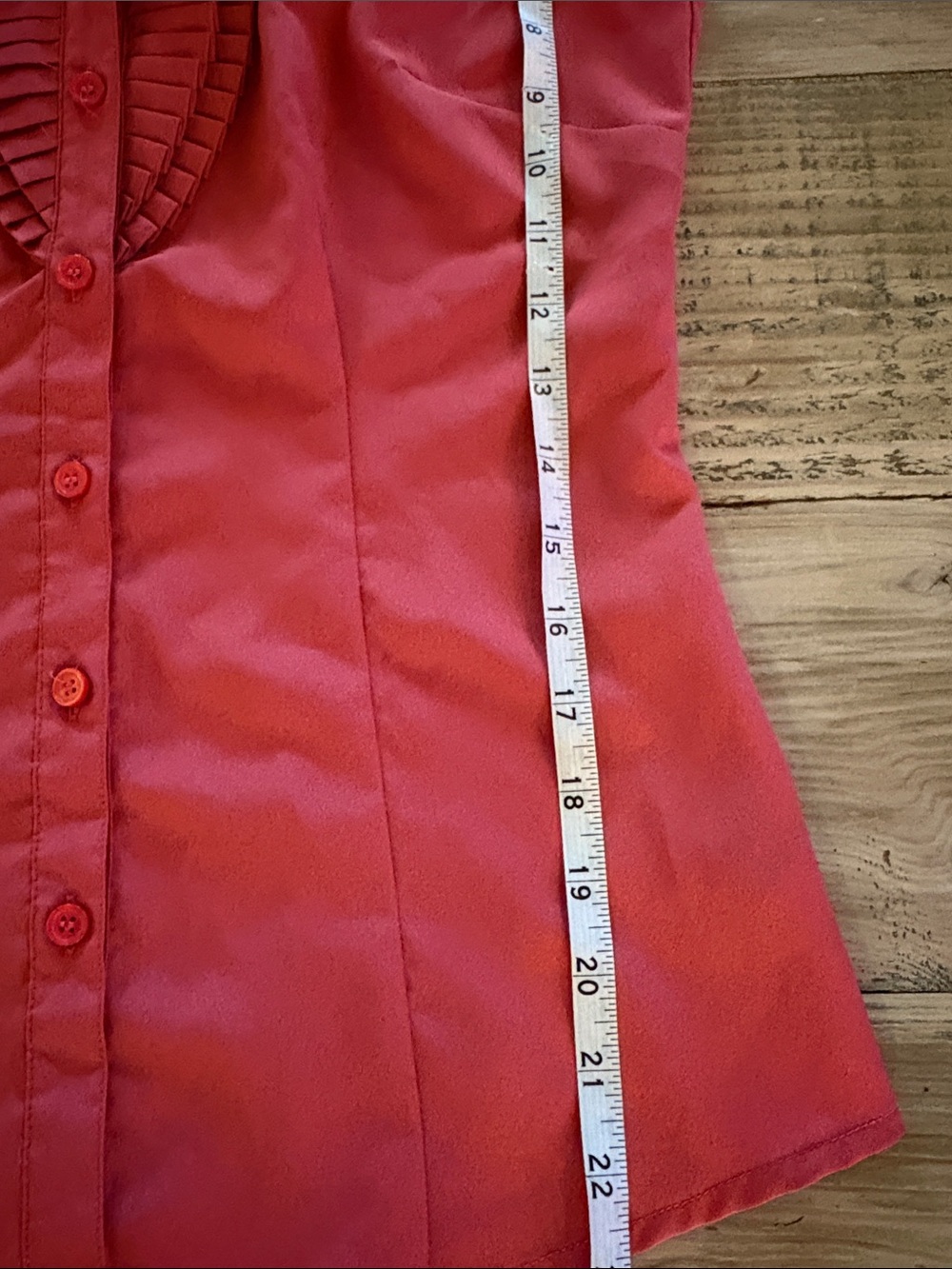 The Limited Coral Pink Sleeveless Pleated Ruffle Button-Down Top - Picture 4 of 4